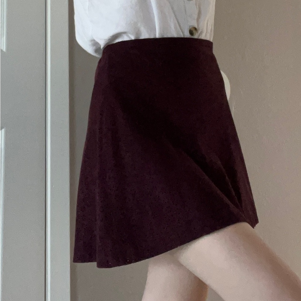 Size 0, Express plum high waisted mini skirt